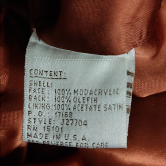 JONES NEW YORK! OMBRE TAUPE BROWN LUXURIOUS FAUX MINK FUR COAT, JACKET! SZ M - Picture 8 of 10